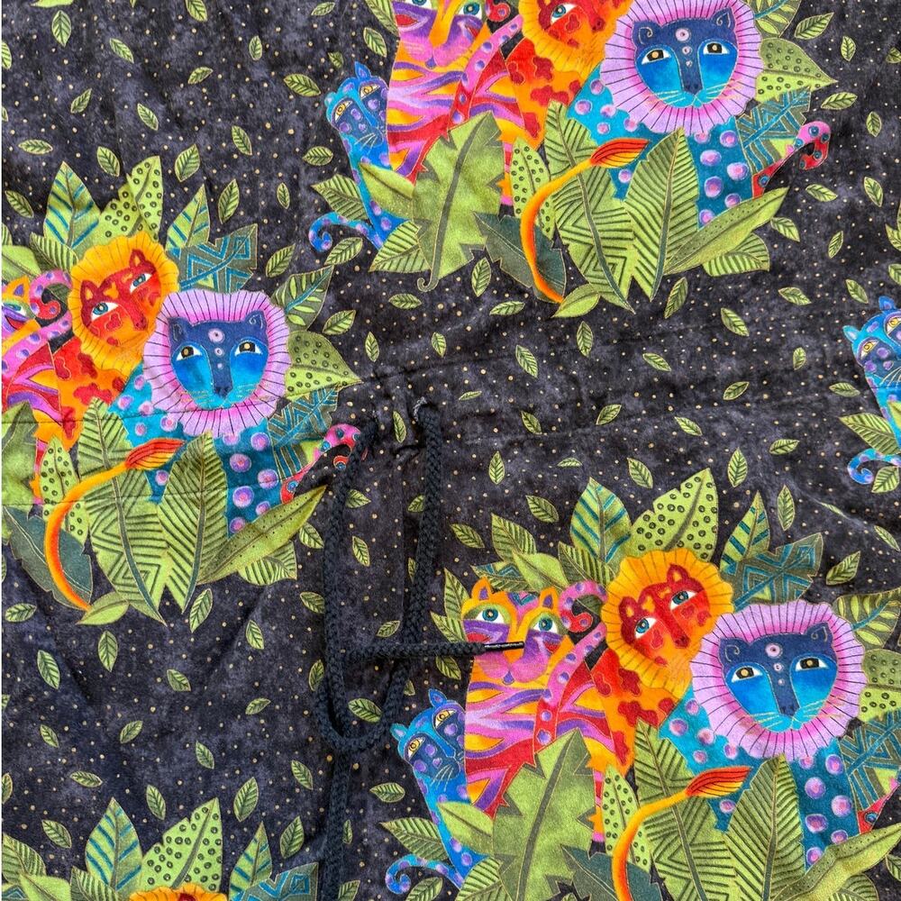 Vintage 90s Laurel Burch Jungle Song Cotton Scrub Jacket - Picture 7 of 8